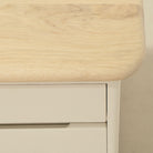 As Shown: Beach White (Top) in Solid Oak with a Bullnosed Edge, Plaster Limestone (Base) in Revere Pewter