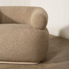 As Shown: in Sheepskin Toast with oak base stained in Mint White Natural.