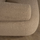 As Shown: in Sheepskin Toast with oak base stained in Mint White Natural.