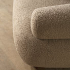 As Shown: in Sheepskin Toast with oak base stained in Mint White Natural.