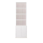 Trip - Shown in oak, finished in White wire brushed, and Nordic White Super white back panel. | Muskoka Living Collection - Bookcases