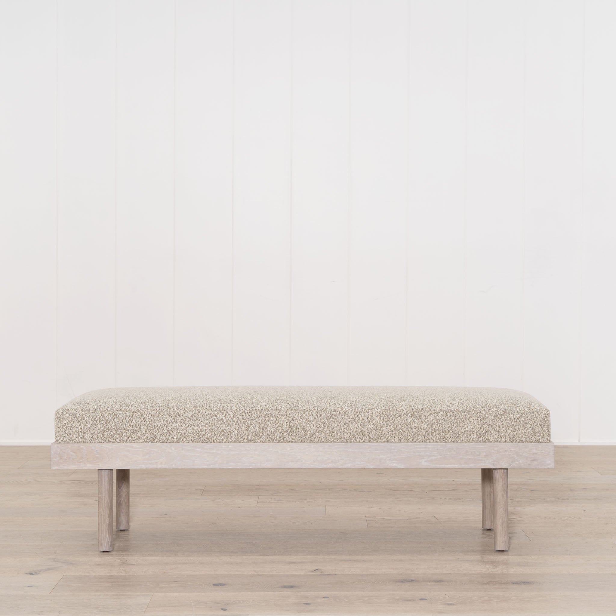 As Shown: in Arlo Oatmeal finished in Mint White Super White