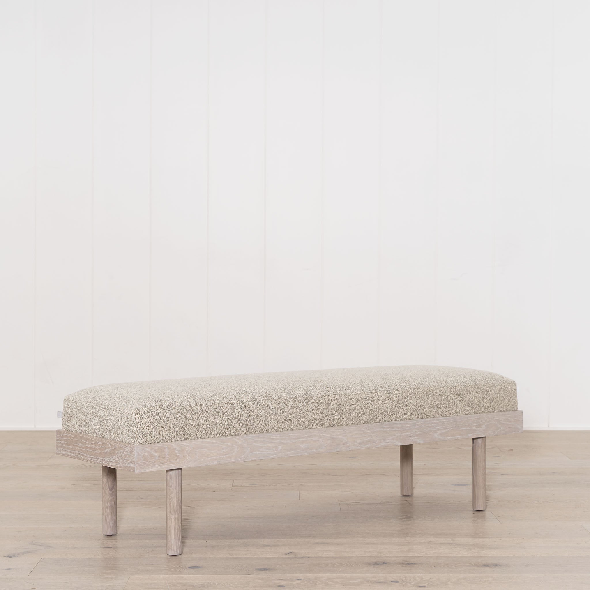 As Shown: in Arlo Oatmeal finished in Mint White Super White