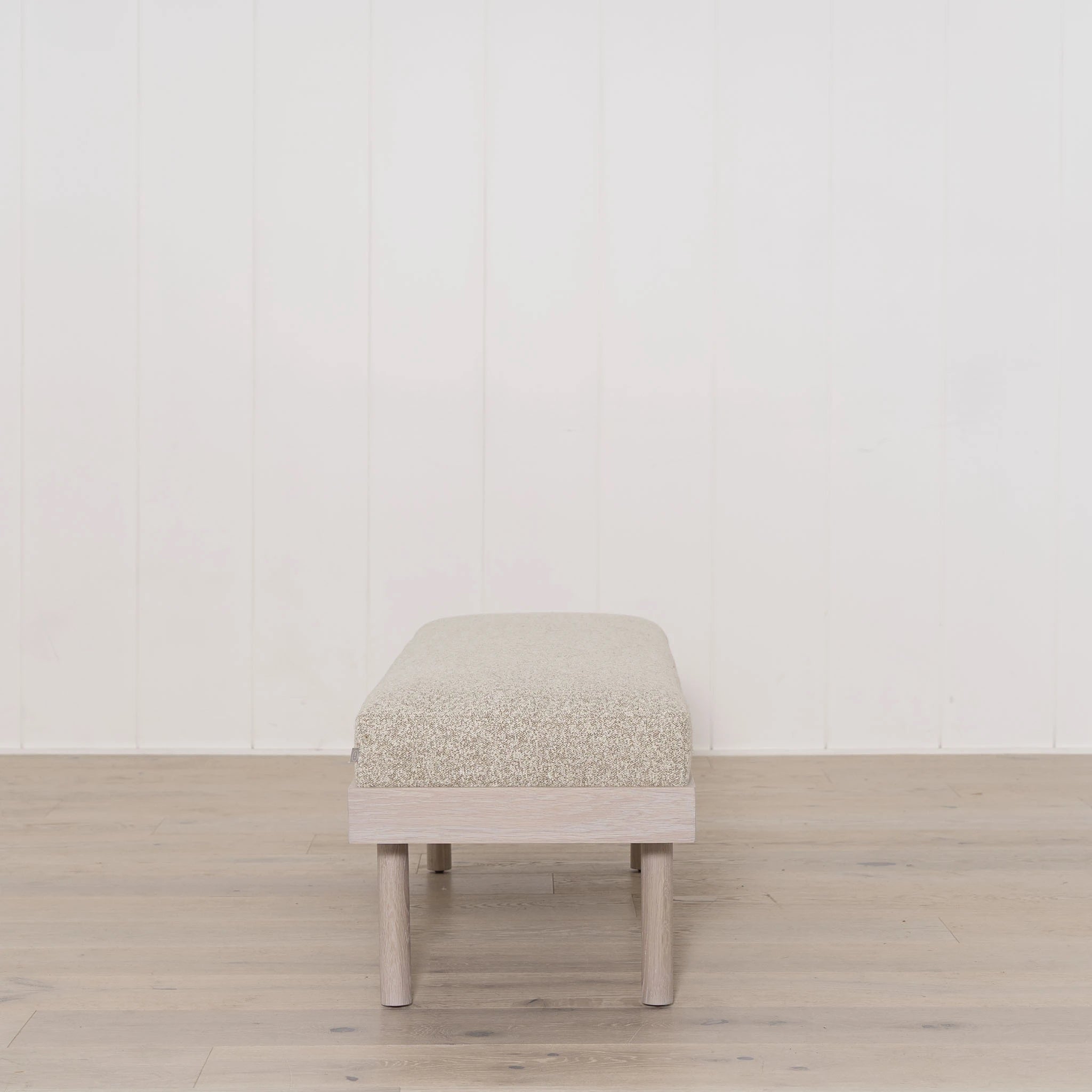 As Shown: in Arlo Oatmeal finished in Mint White Super White