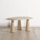 As Shown: Solid Oak finished in Mint White Natural.