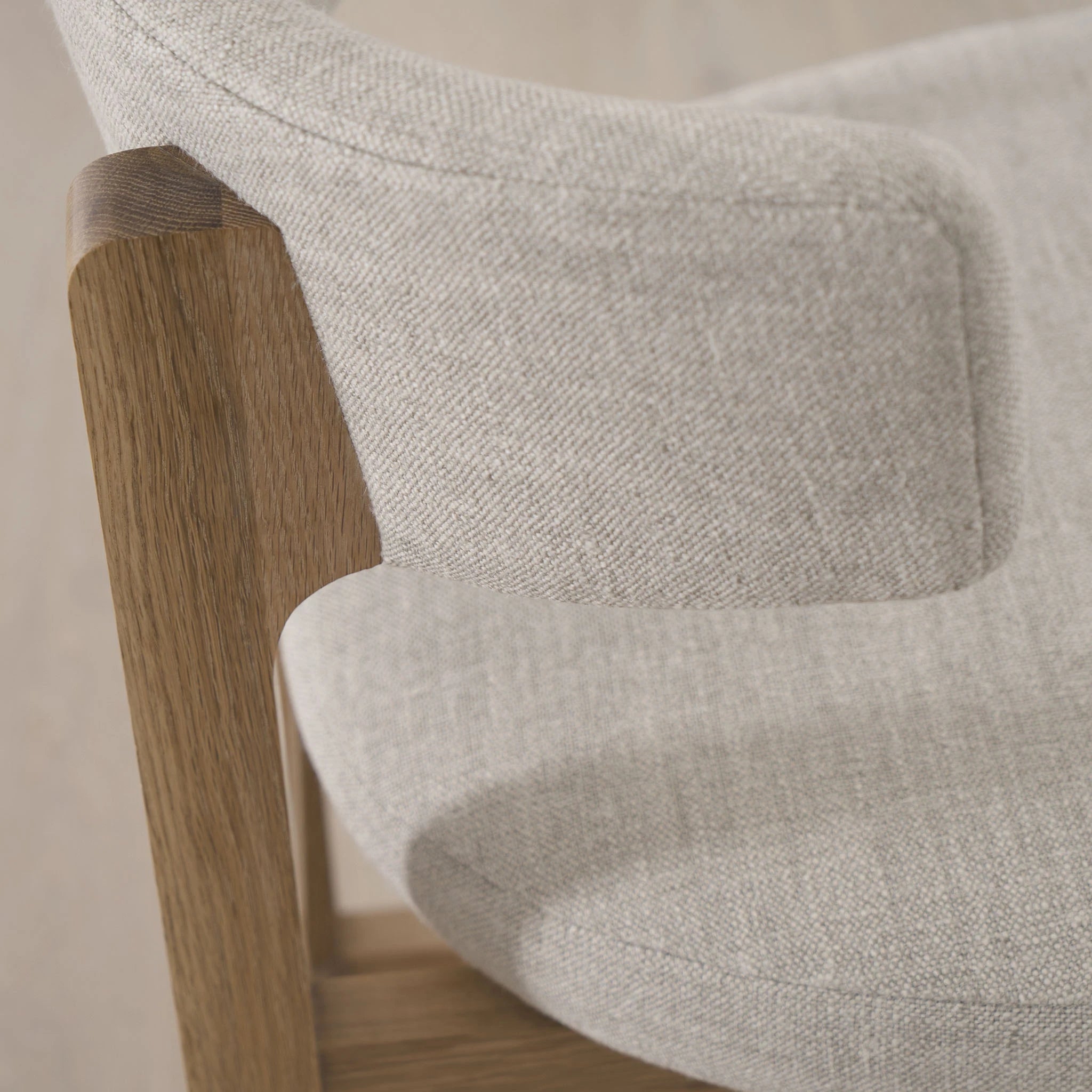 As Shown: Belgian Fog. Oak finished in Mint White Natural.