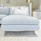 As Shown: Slipcovered in COM. Oak legs finished in Mint White Natural.