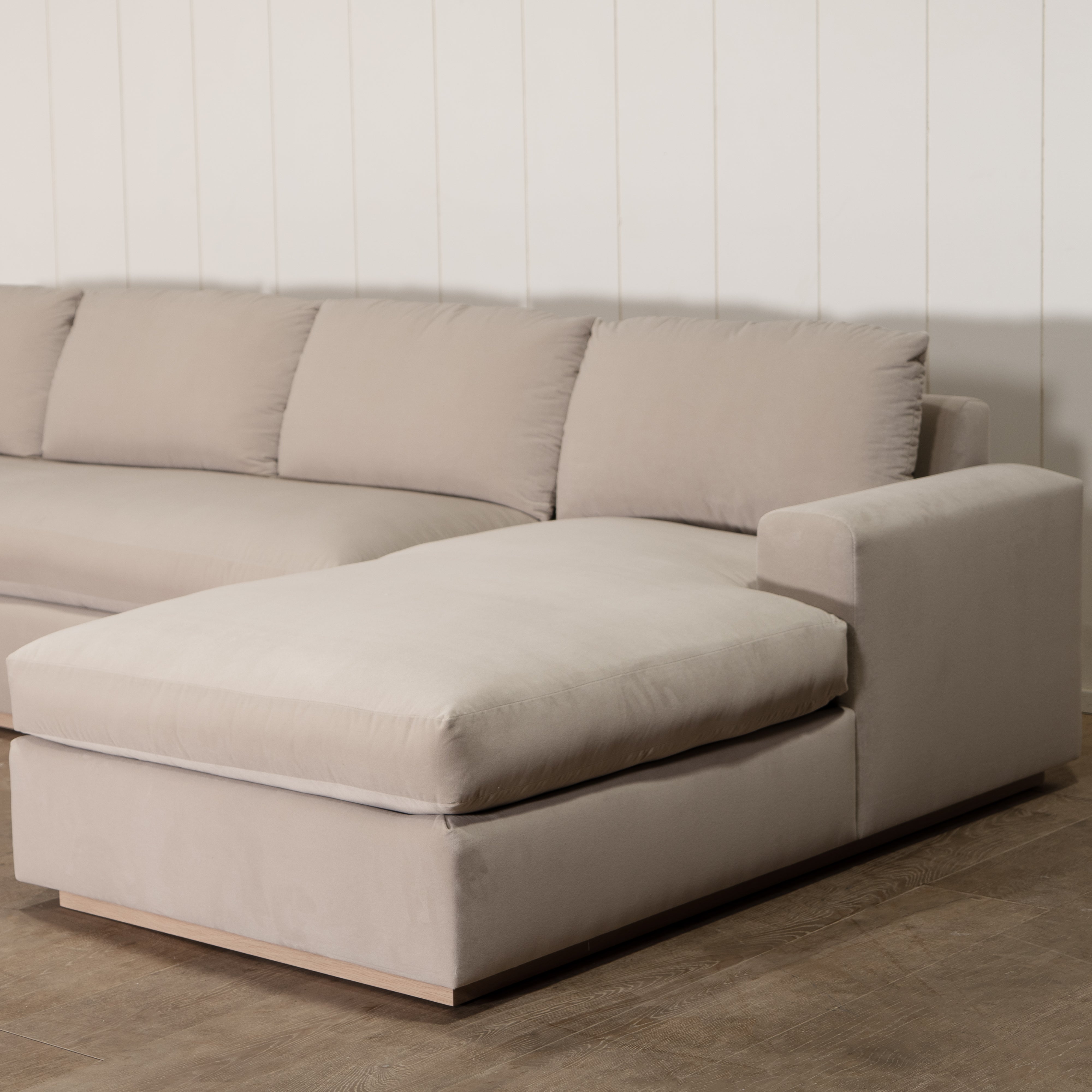 As Shown: in Sky Flax, Mint White Natural finish.