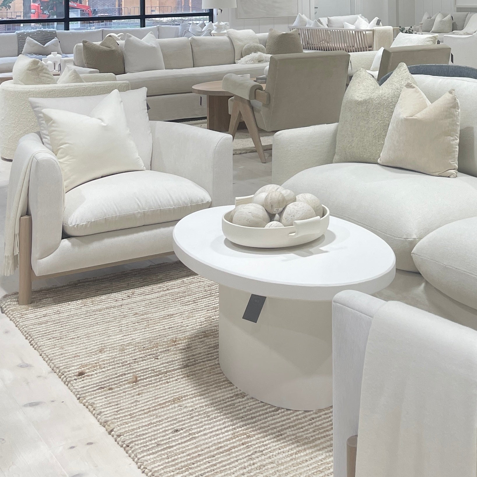 As Shown: in Medium size, Rome Ivory, Mint White Natural.