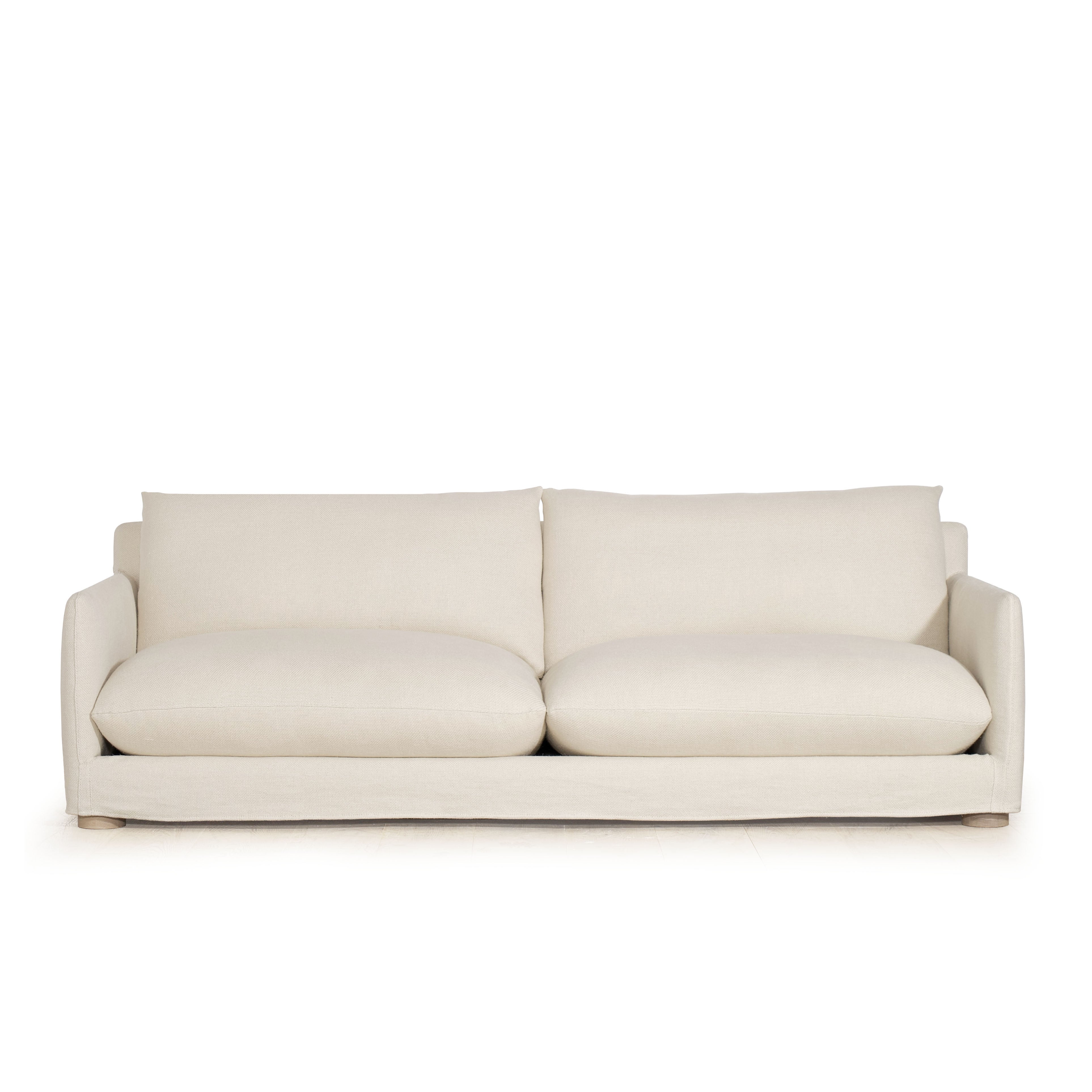 As Shown: Slipcovered in Monte Natural with legs finishing in Mint White Natural