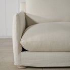 As Shown: Slipcovered in Monte Natural with legs finishing in Mint White Natural