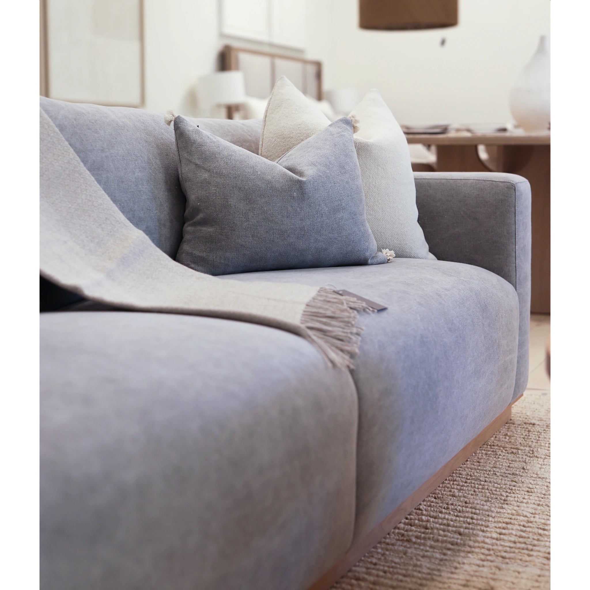 As Shown: Canyon Sand, Base in Mint White Natural