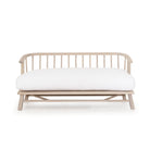 As Shown: in Frame White, oak finished in Mint White Natural.