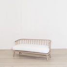 As Shown: in Frame White, oak finished in Mint White Natural.