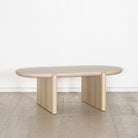 As Shown: Oak finished in Beach White (Discontinued Finish).