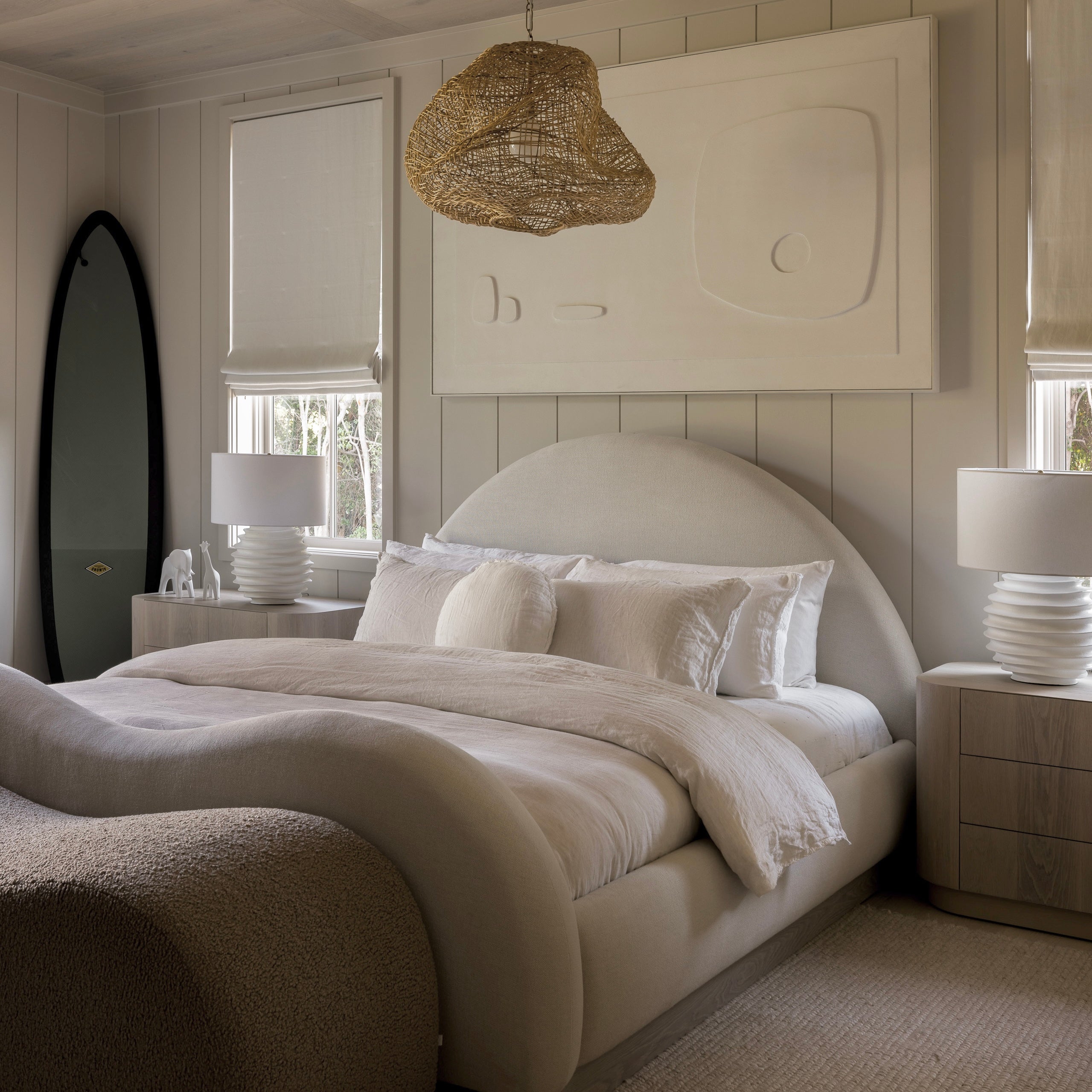 As Shown: in Sheepskin Toast. Oak finished in Mint White / Super White.