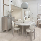 As Shown: in Large, oak finished in Mint White Super White.
