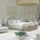 As Shown: in Sheepskin Toast. Oak finished in Mint White / Super White.