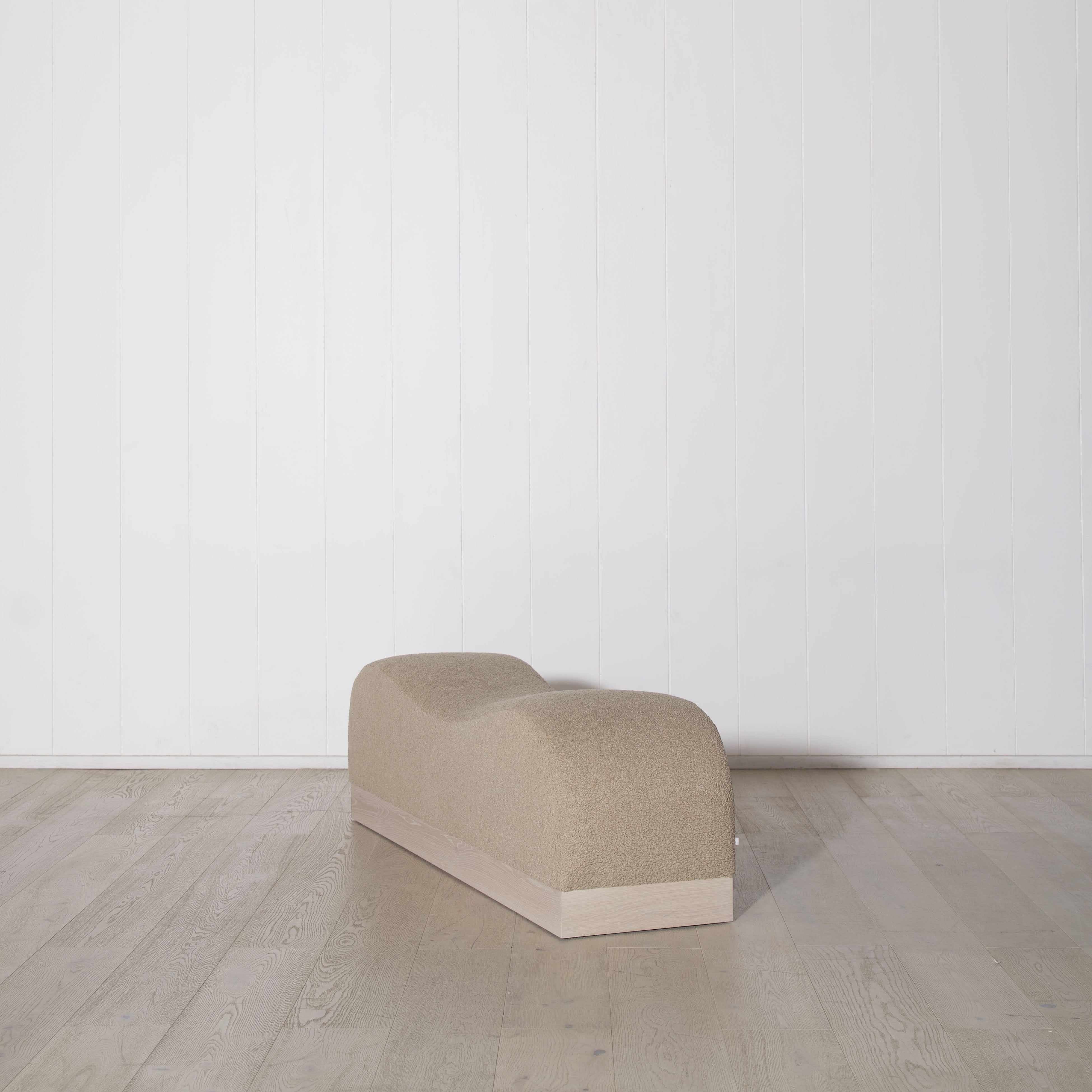 As Shown: in Sheepskin Toast. Oak finished in Mint White / Super White.