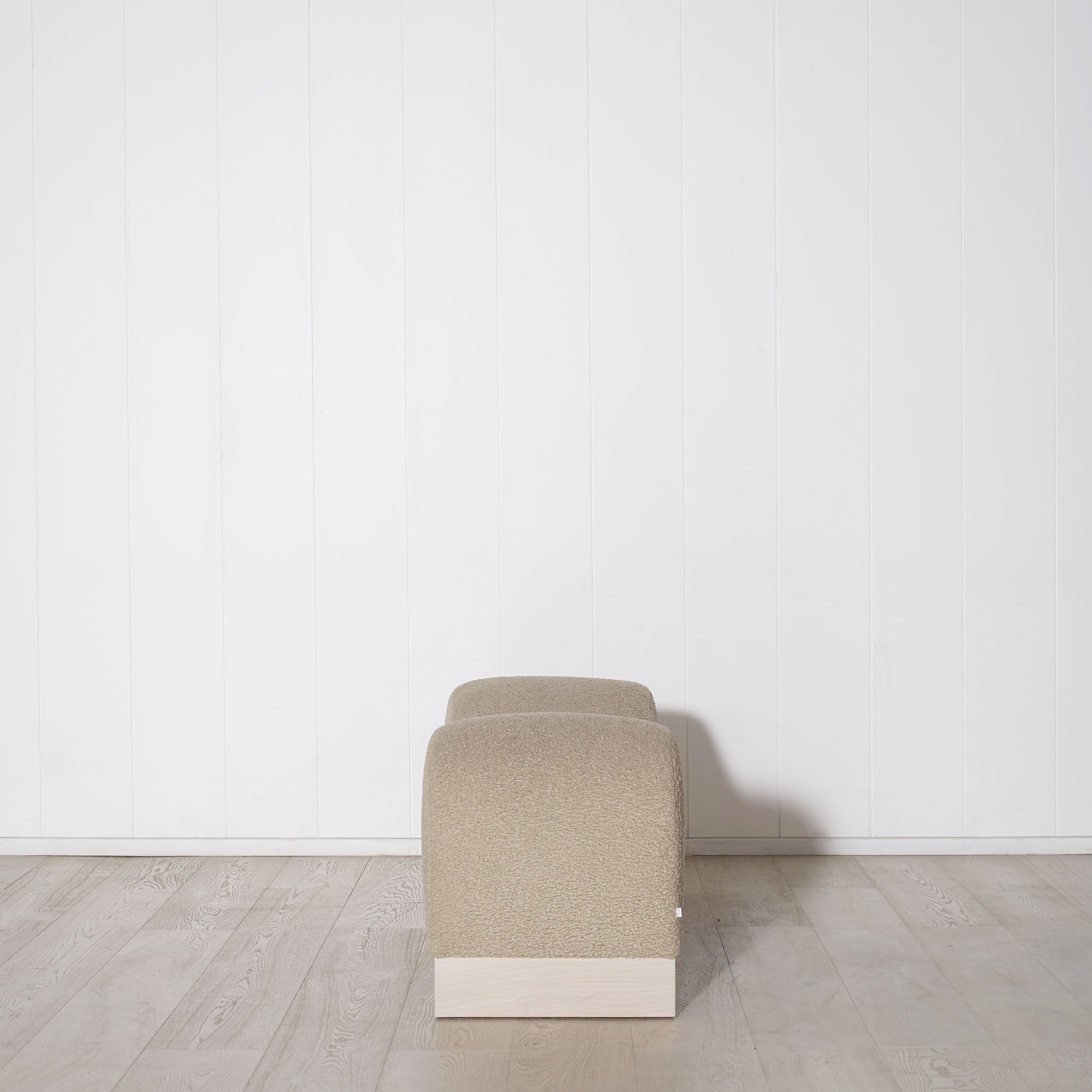 As Shown: in Sheepskin Toast. Oak finished in Mint White / Super White.