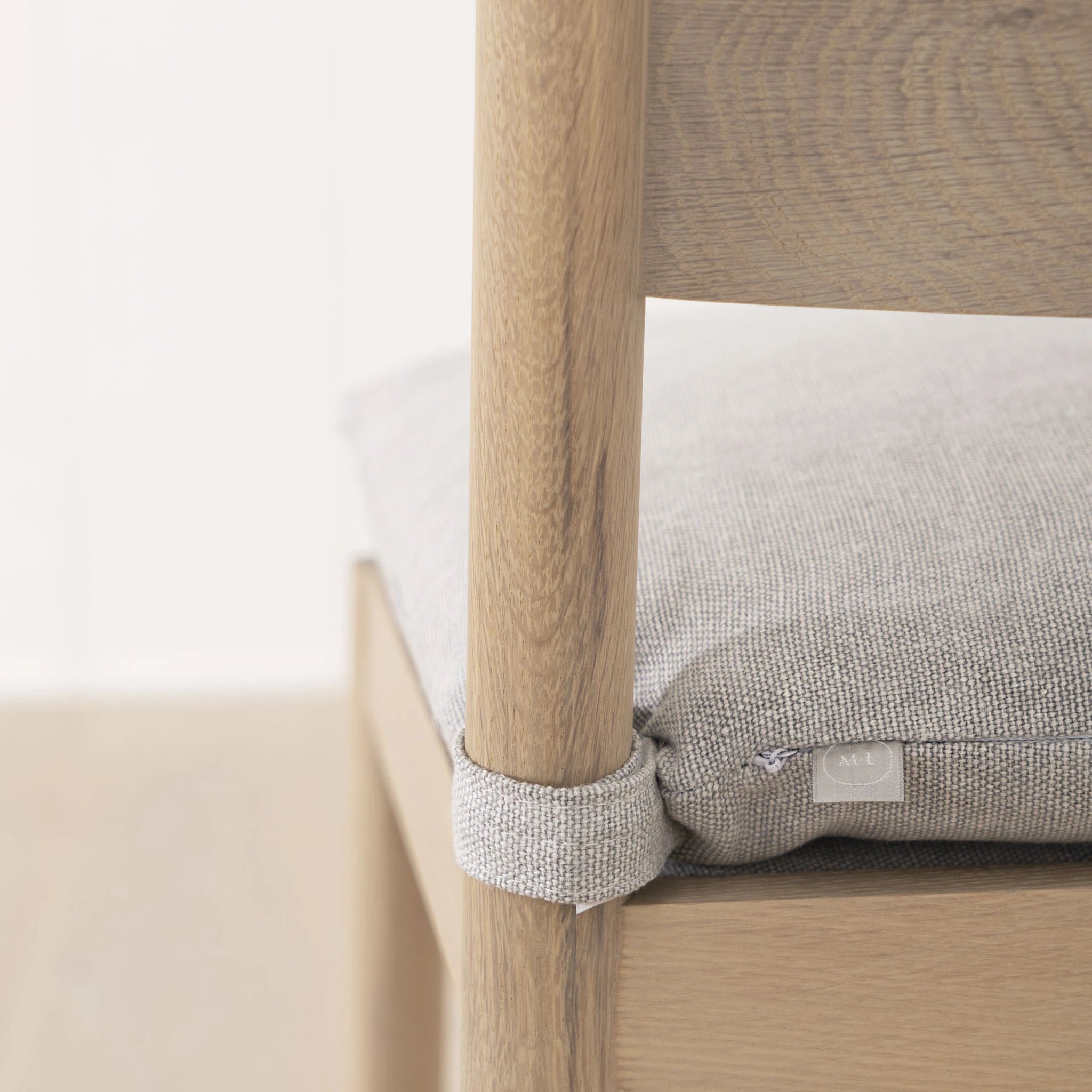 As Shown: in Mint White Natural with COM fabric cushion.