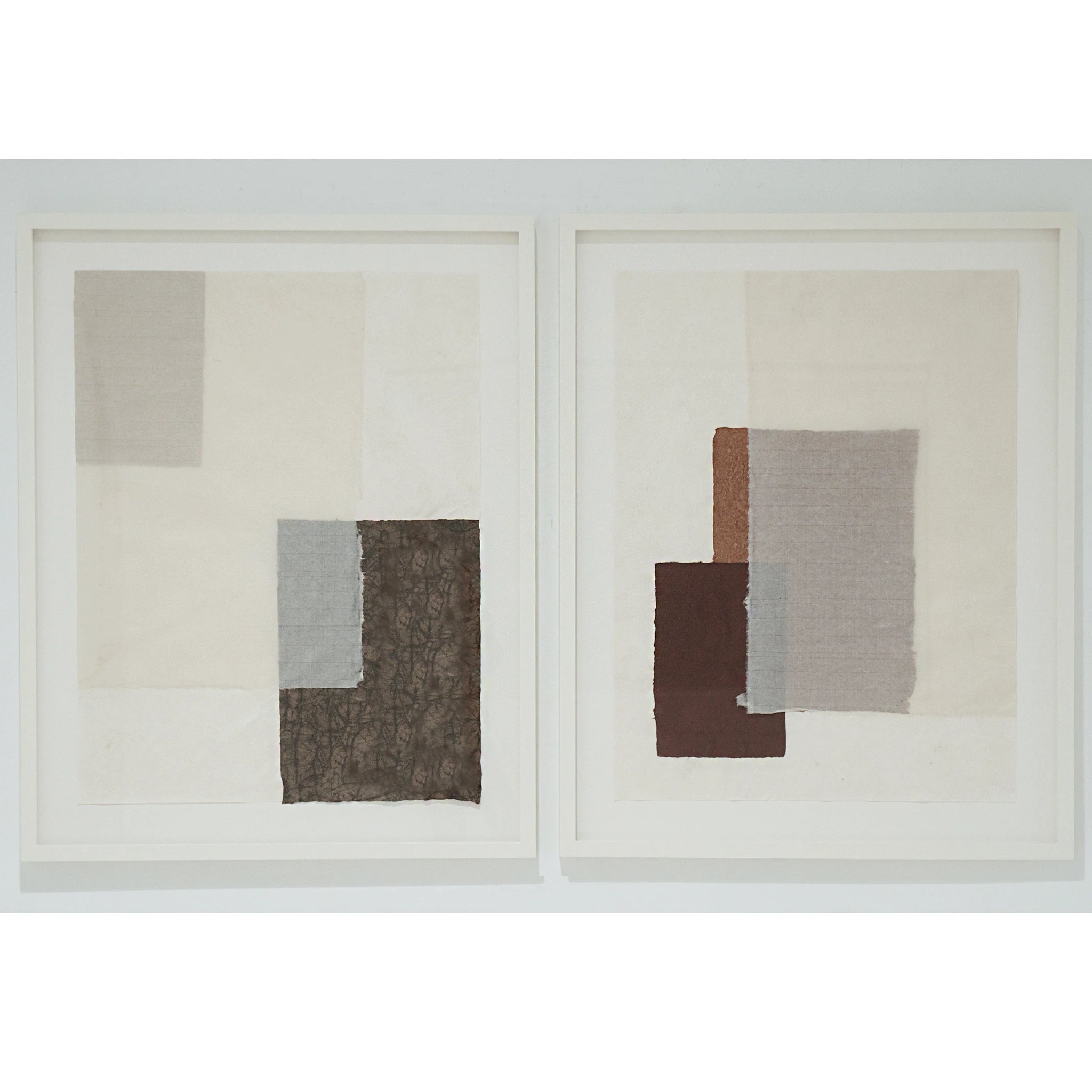 Shown in a set of two 33x41 formats, painted oak. Collage coloré #5 & #6  | Muskoka Living Collection - Art
