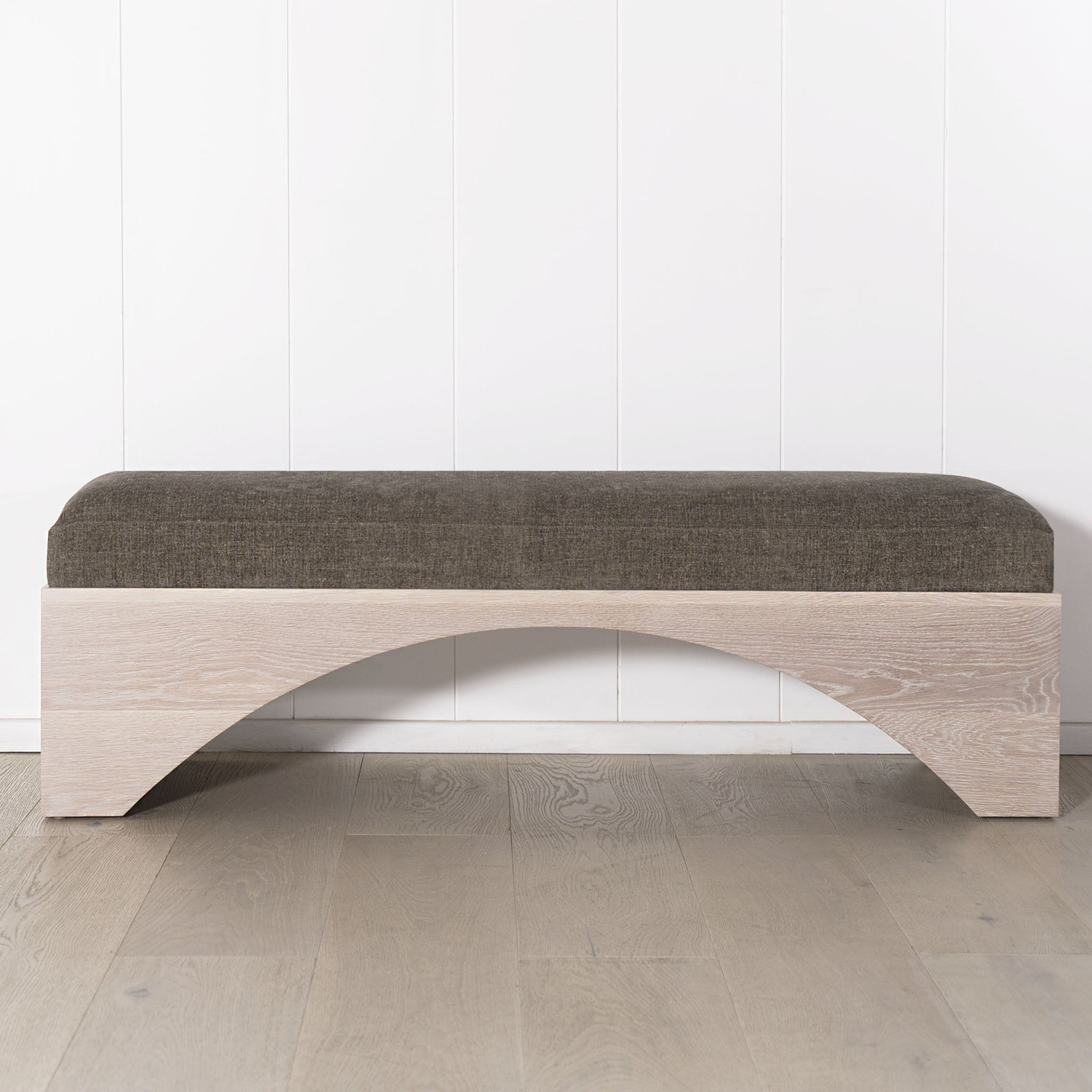 As Shown: in Bellamy Stone, oak finished in Mint White Super White.