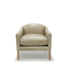 As Shown: in Mont Blanc Smoke leather. Oak finished in Mint White Natural