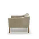 As Shown: in Mont Blanc Smoke leather. Oak finished in Mint White Natural
