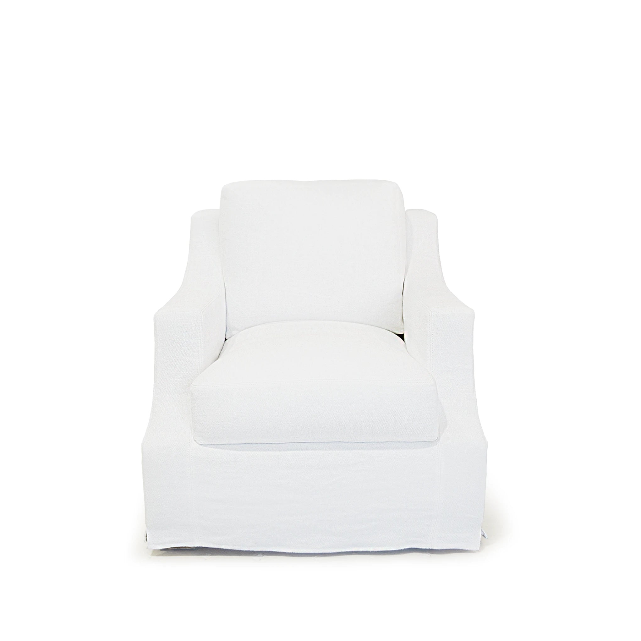 As Shown: Swivel,  in Slipcovered Frame White fabric
