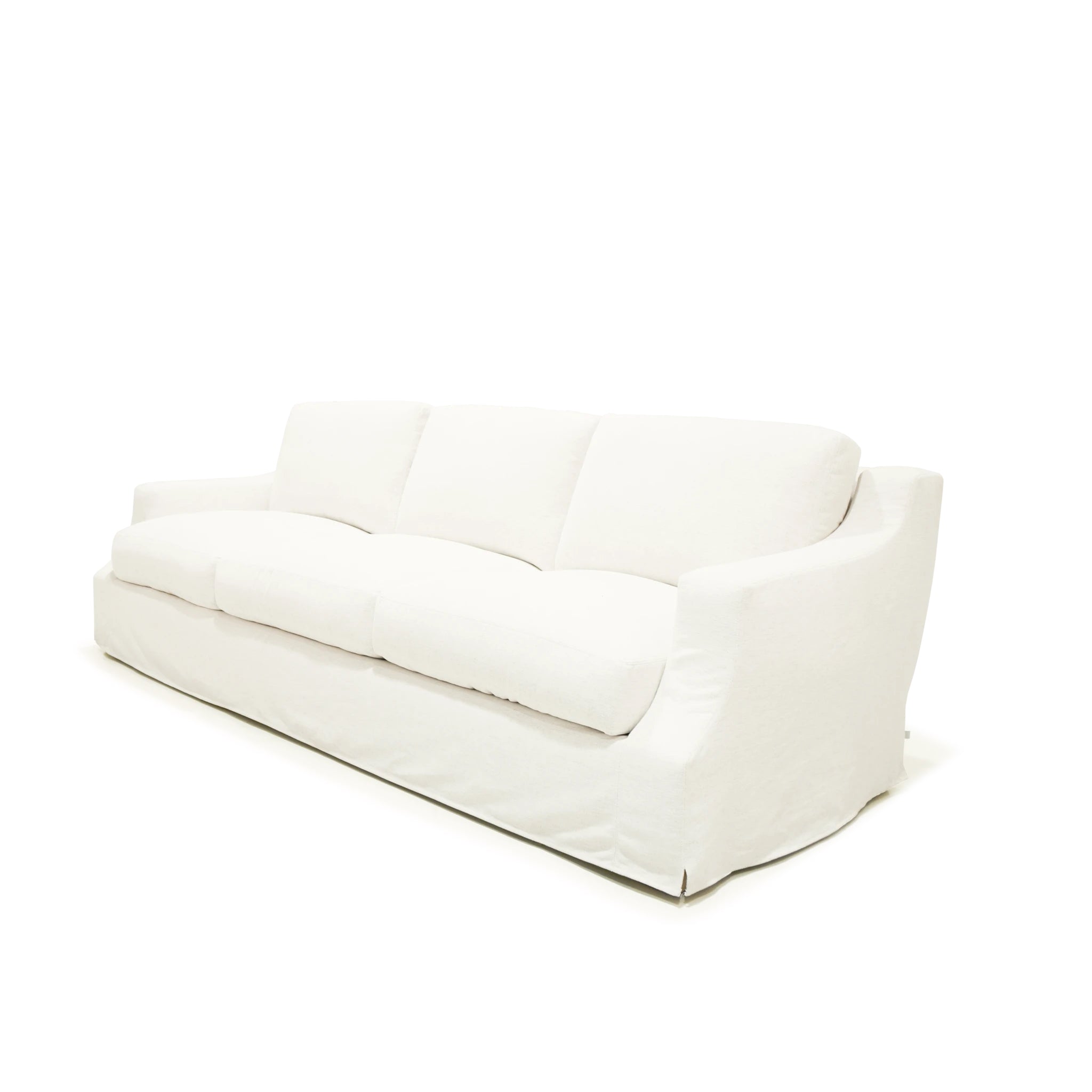 As Shown: in slipcovered Nomad Snow. And slipcovered Sheepskin Charcoal.