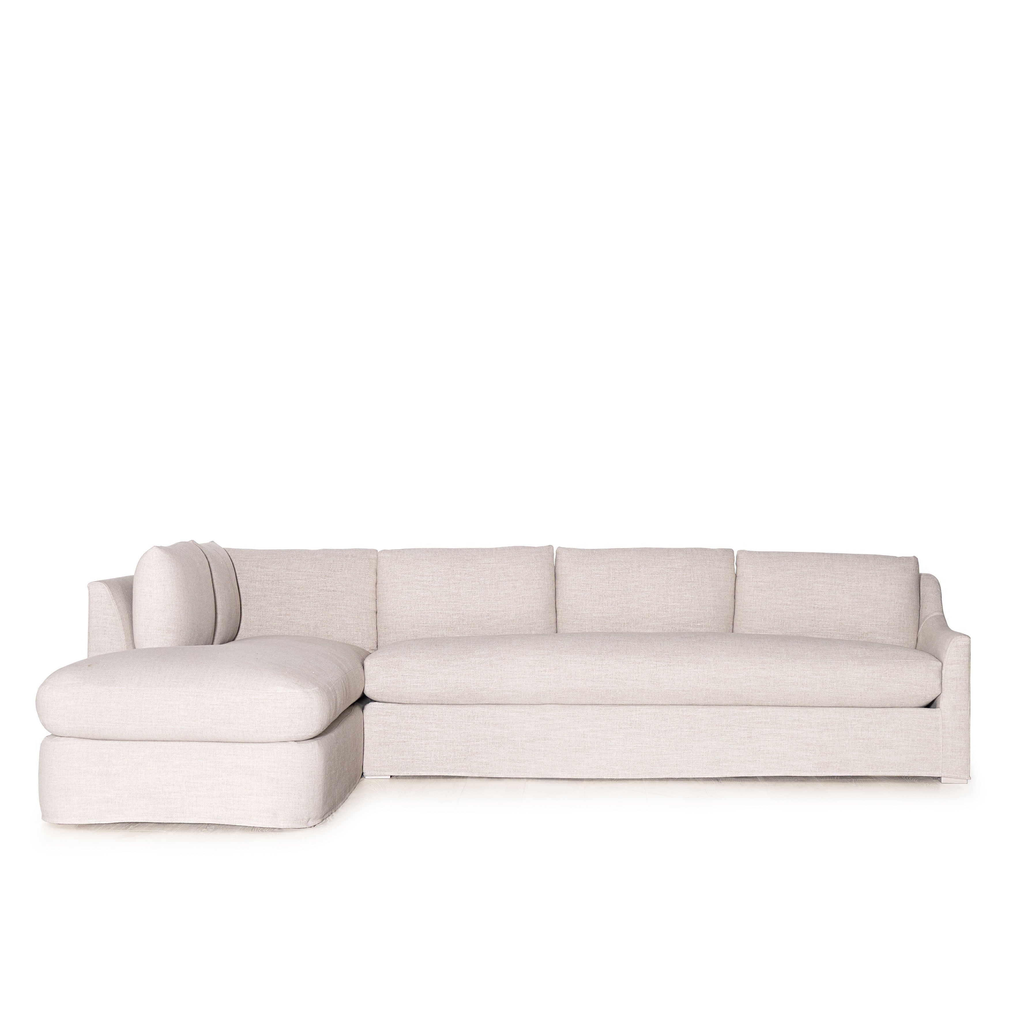 As Shown: in Belgian Rose, Oak legs finished in Nordic White Super White Double
