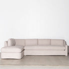 As Shown: in Belgian Rose, Oak legs finished in Nordic White Super White Double