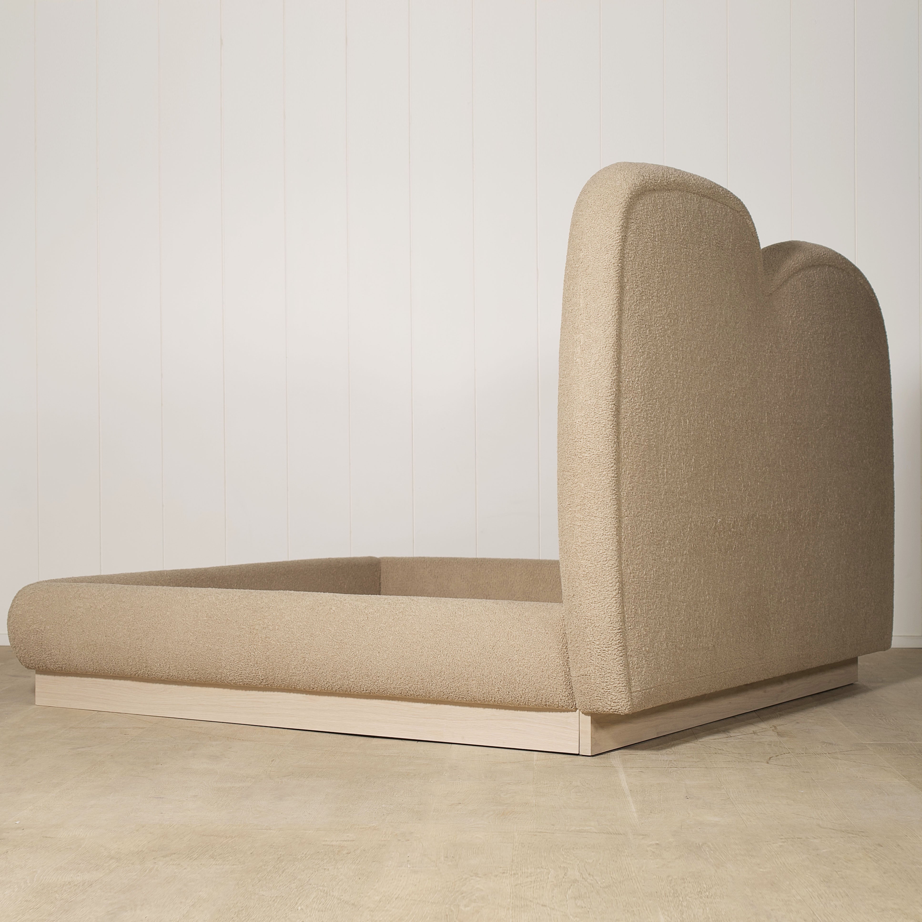 As Shown: in Sheepskin Toast. Oak finished in Mint White Natural.