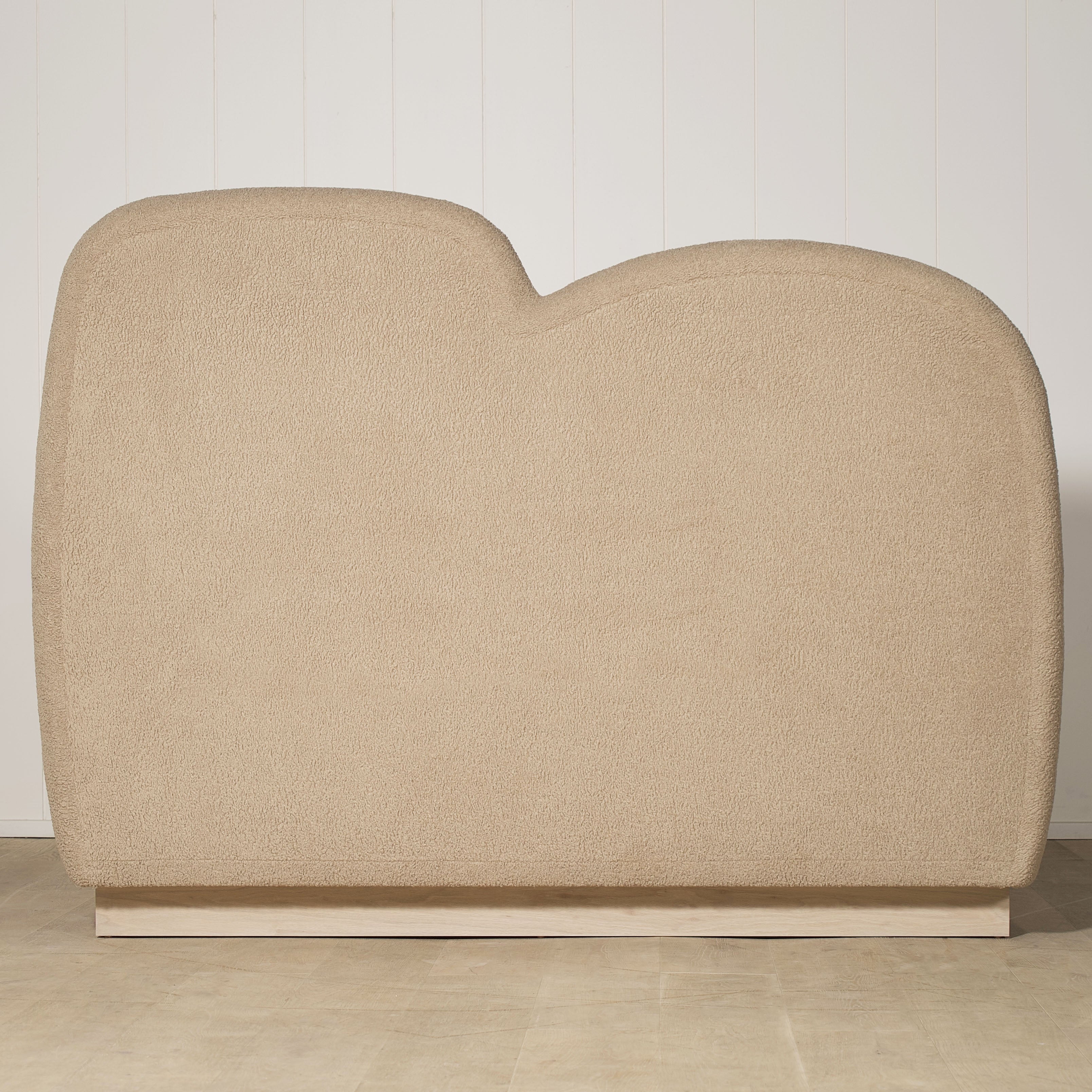 As Shown: in Sheepskin Toast. Oak finished in Mint White Natural.