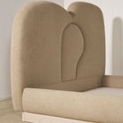 As Shown: in Sheepskin Toast. Oak finished in Mint White Natural.