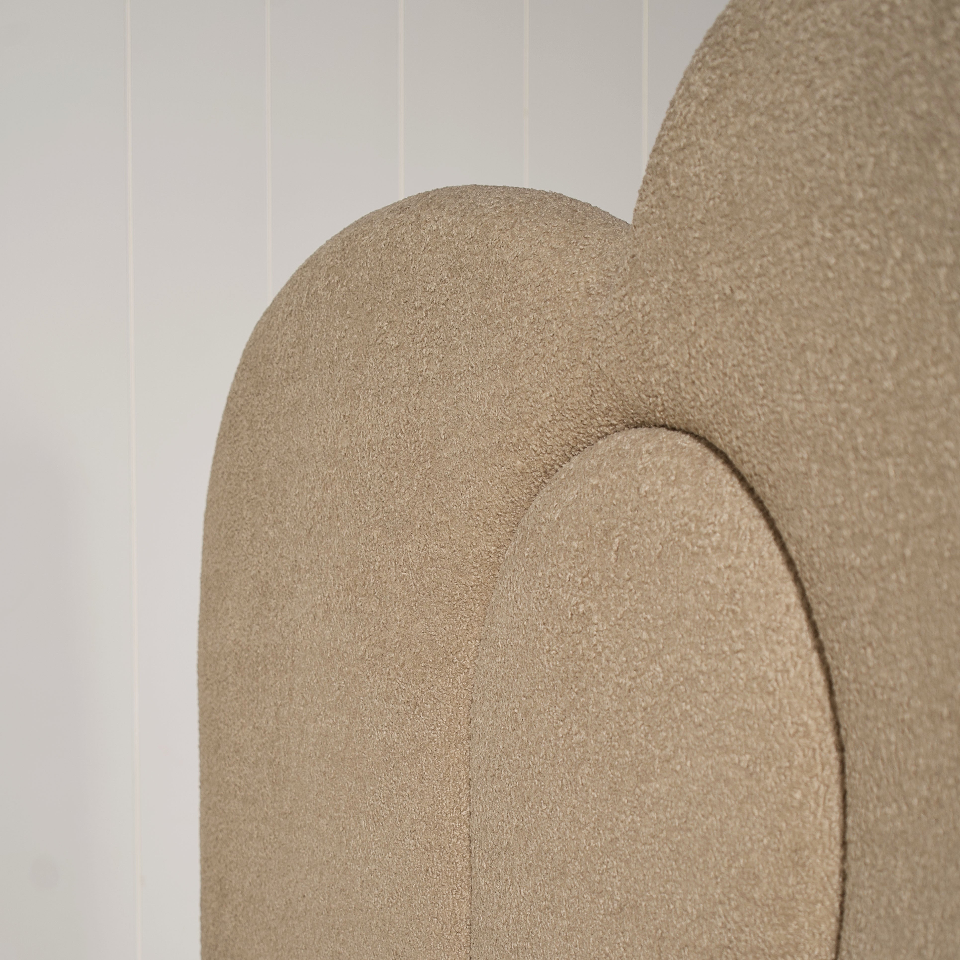 As Shown: in Sheepskin Toast. Oak finished in Mint White Natural.