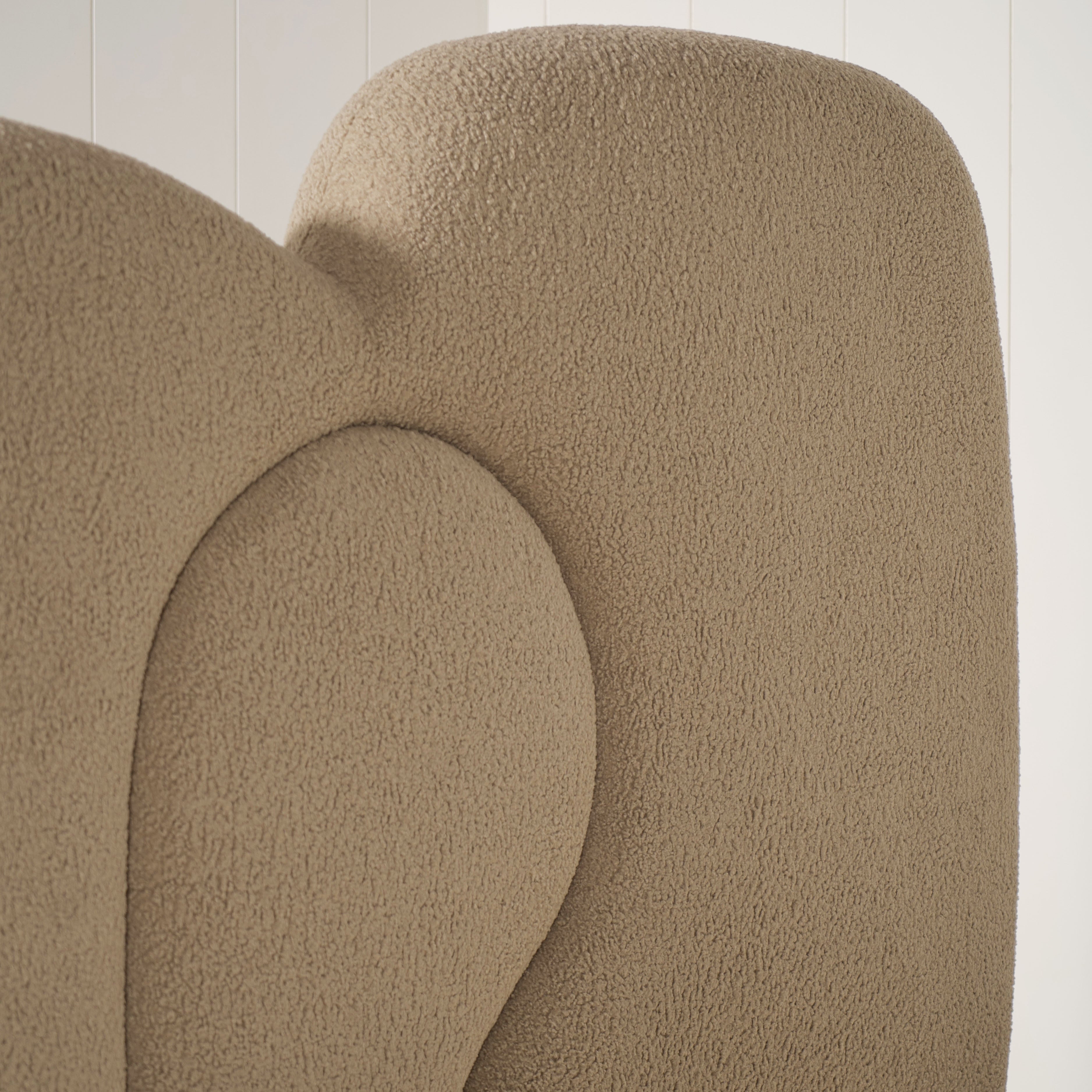 As Shown: in Sheepskin Toast. Oak finished in Mint White Natural.
