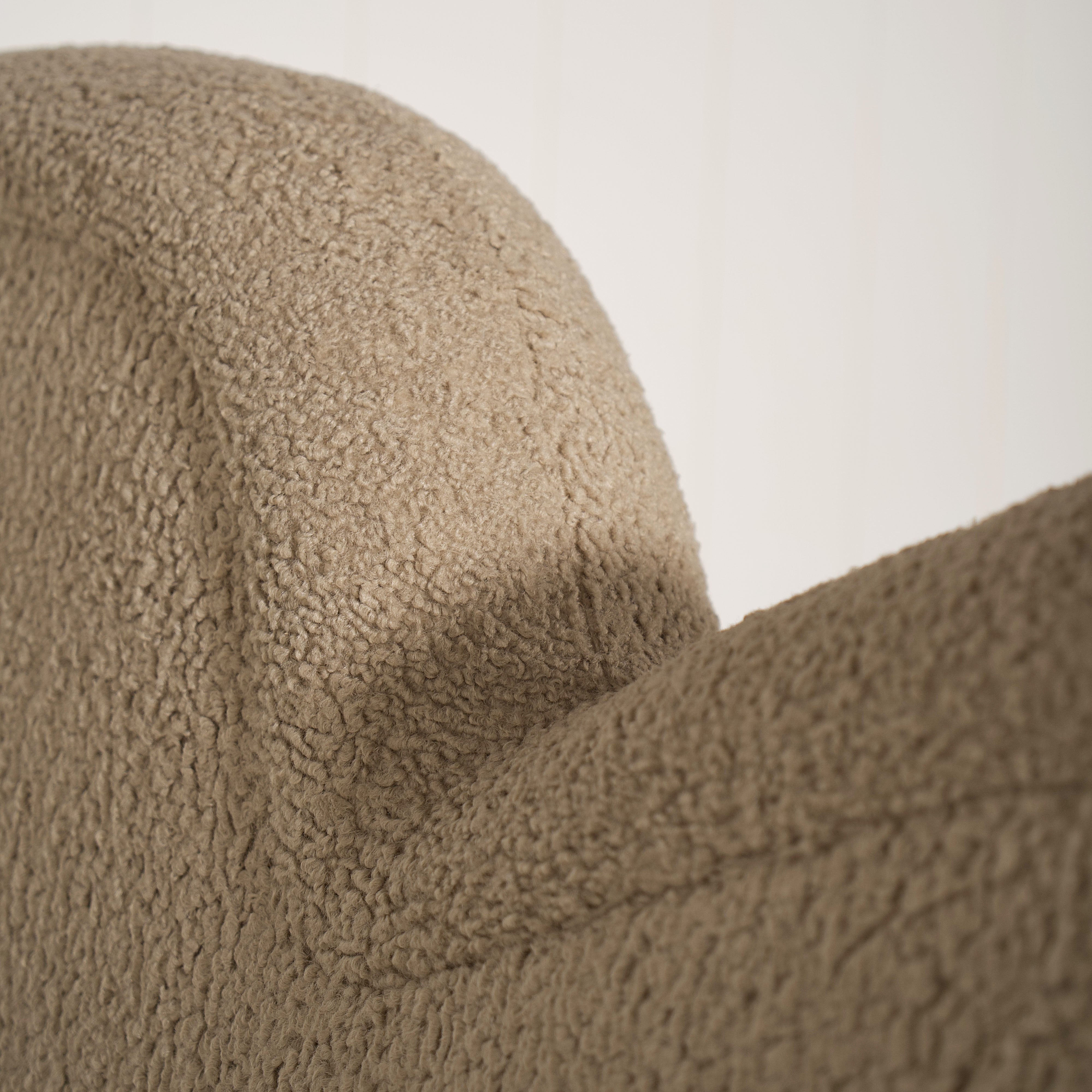 As Shown: in Sheepskin Toast. Oak finished in Mint White Natural.