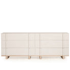 As Shown: Variant 1: (Body) Ash wire brushed in Revere Pewter, (Base) Oak stained in Mint White Natural