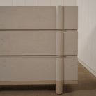 As Shown: Variant 1: (Body) Ash wire brushed in Revere Pewter, (Base) Oak stained in Mint White Natural