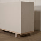 As Shown: Variant 1: (Body) Ash wire brushed in Revere Pewter, (Base) Oak stained in Mint White Natural