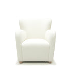 As Shown: in Berber White, oak legs finished in Mint White Natural.