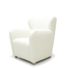 As Shown: in Berber White, oak legs finished in Mint White Natural.
