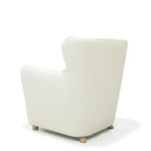 As Shown: in Berber White, oak legs finished in Mint White Natural.