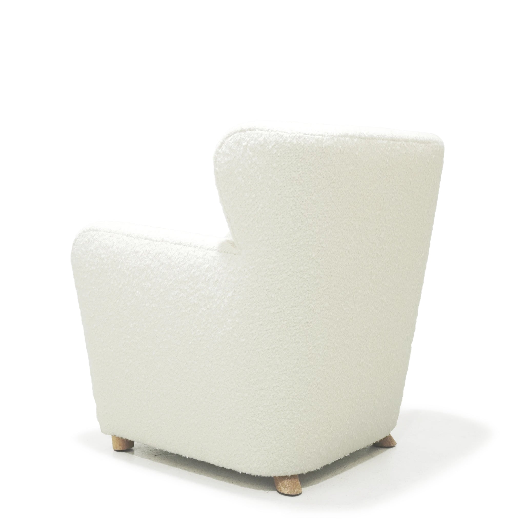 As Shown: in Berber White, oak legs finished in Mint White Natural.