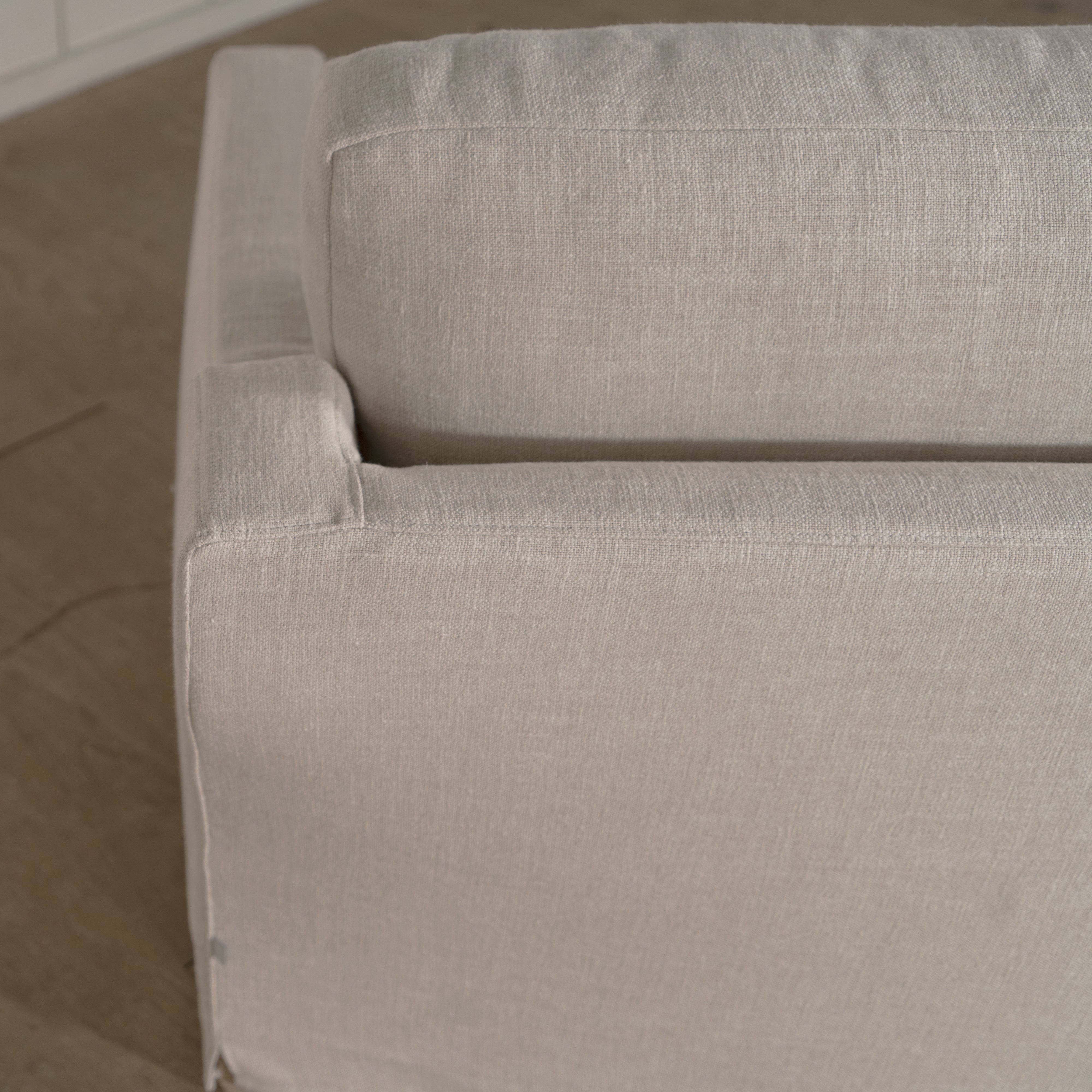As Shown: in slipcovered Belgian Oatmeal